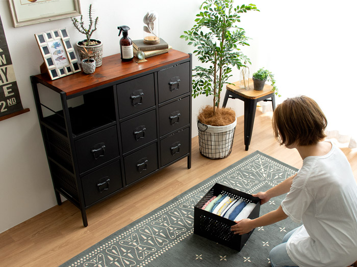 ヴィンテージ調ドロワーチェスト BILLS〔ビルズ〕 [幅32] 3ドロワー