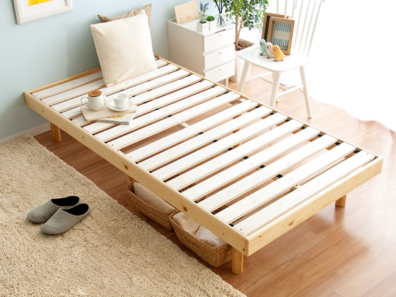 シングル] 天然木無垢材すのこベッド フレーム単体 | 家具・インテリア