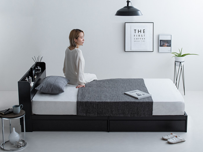 ベッドフレーム RUES(ルース) 引き出しタイプ フレーム単体販売 ダブル