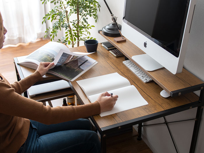 90cm幅タイプ] コンパクトL字デスク merrily(メラリー) ディスプレイ棚