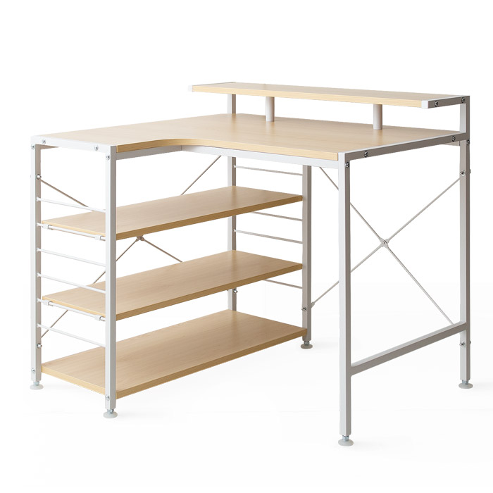 90cm幅タイプ] コンパクトL字デスク merrily(メラリー) ディスプレイ棚