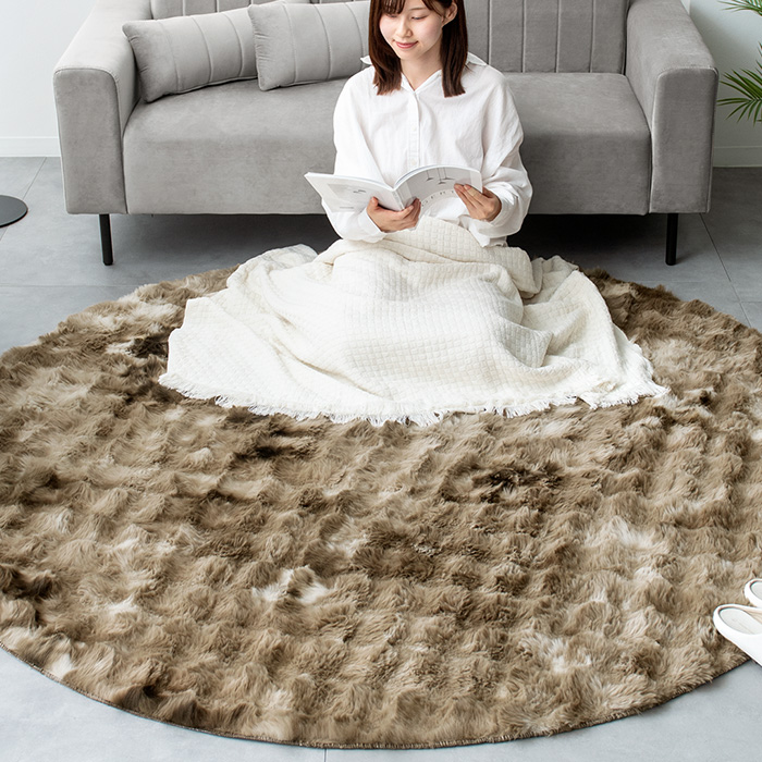 絞り染めファーラグ Welt(ウェルト)180×180cm 円形 | 家具・インテリア