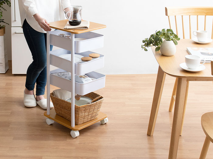 回転トレイワゴン Culri(クルリ) 3段タイプ | 家具・インテリア通販