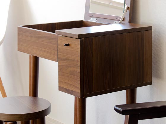 北欧 コンパクト木製ドレッサーnico(ニコ)スツール付き | 家具