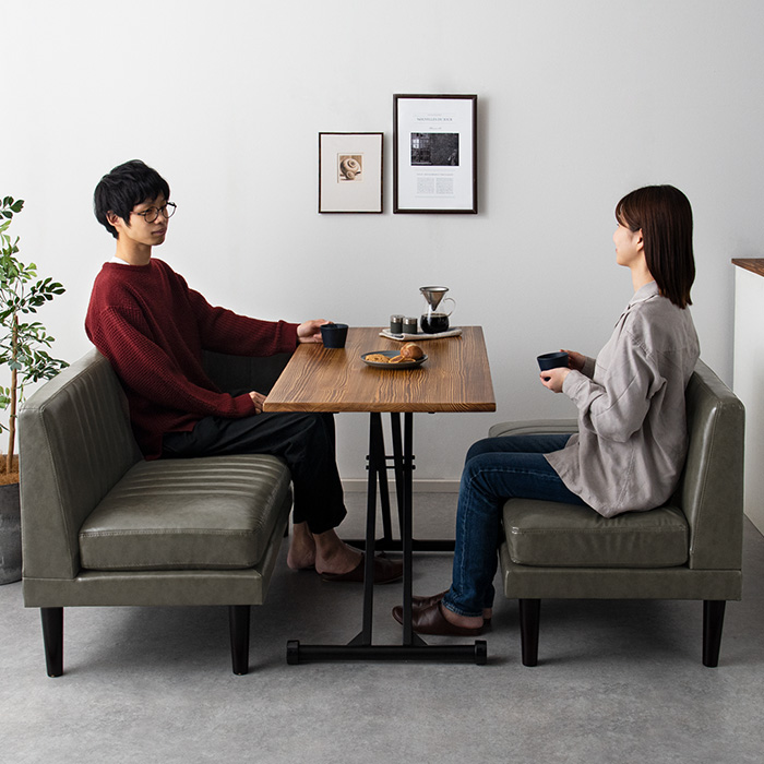 ダイニングソファ&昇降テーブル 3点セット コーナーソファ LEKKA