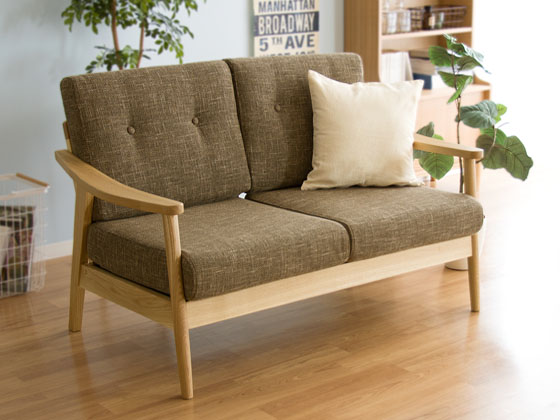 2人掛けソファ 天然木フレーム 西海岸ナチュラル ハイバック henrysofa