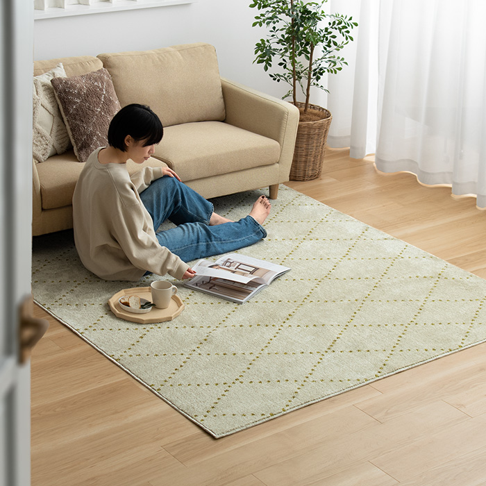 185×185/正方形] 日本製短毛シャギーラグ PONT(ポント) | 家具