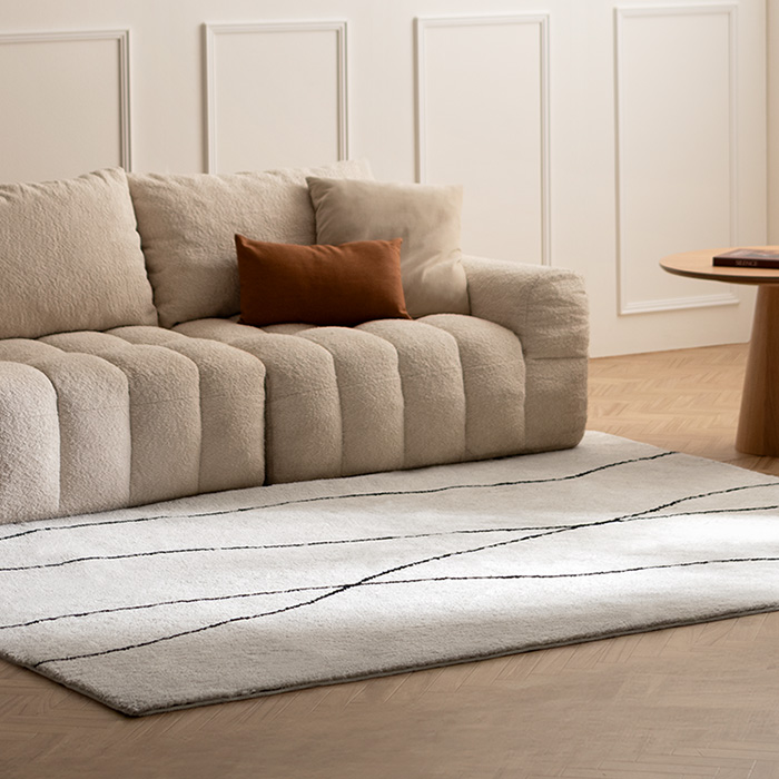 洗えるマイクロファイバーラグCurly(カーリー)185×185cm | 家具