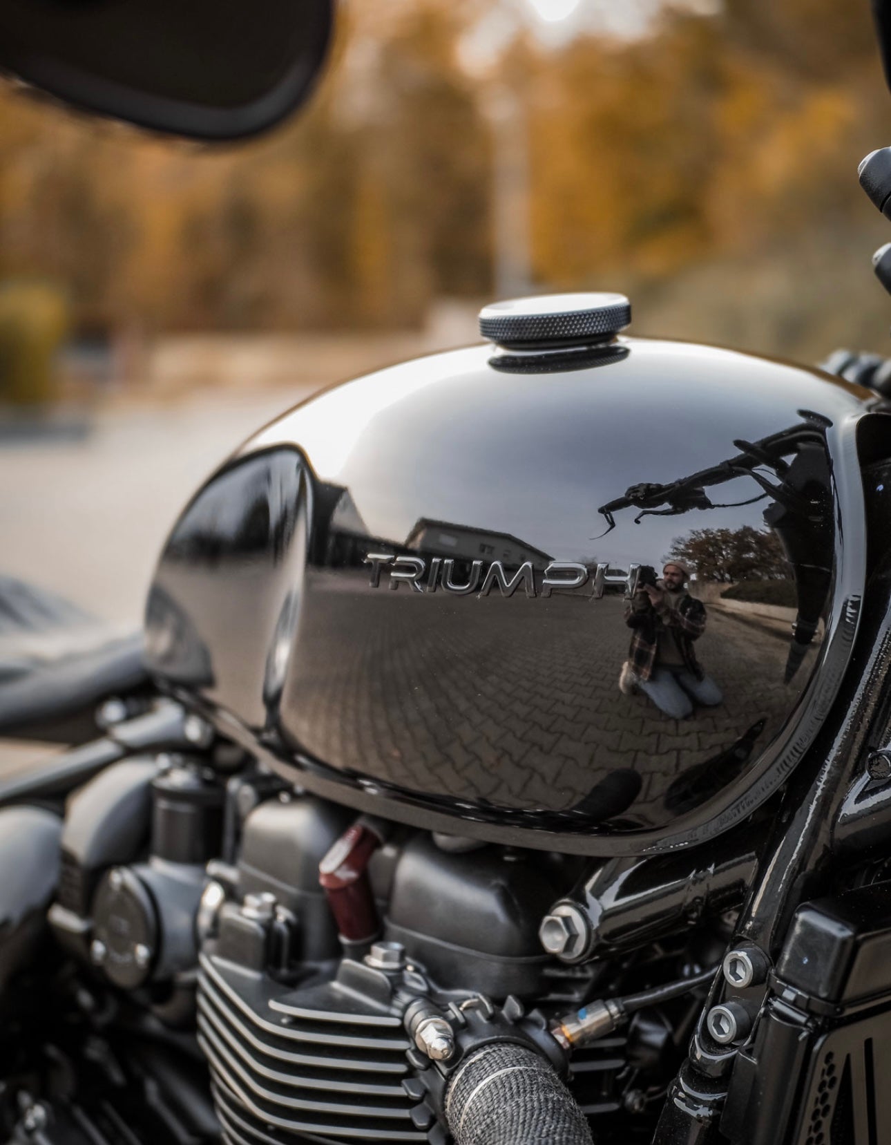 ClassicBike Raisch Triumph Tank Emblem - Black - A & J cycles