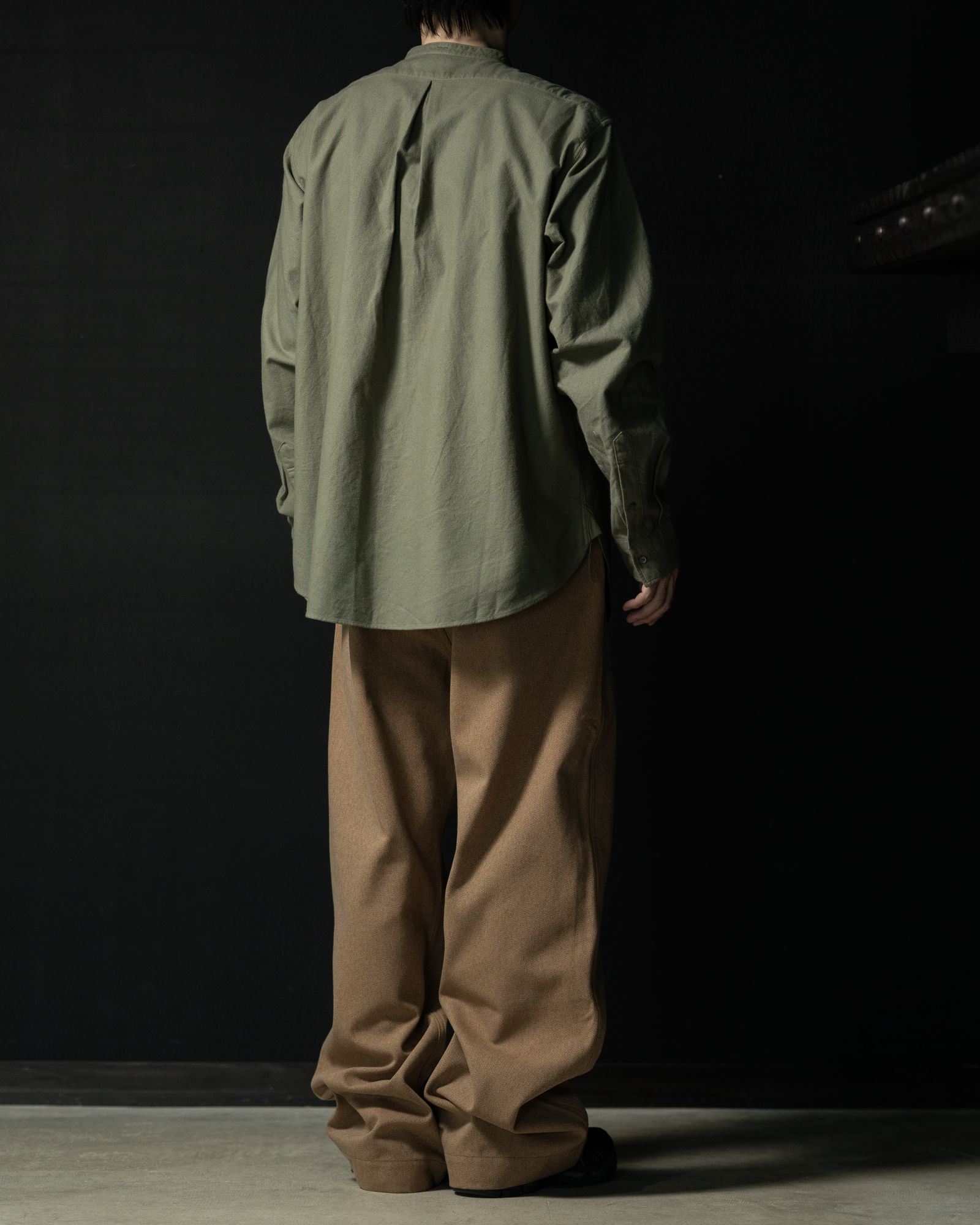 T.T - Lot.104 Band Collar Shirt Sage Green - TAIGA TAKAHASHI