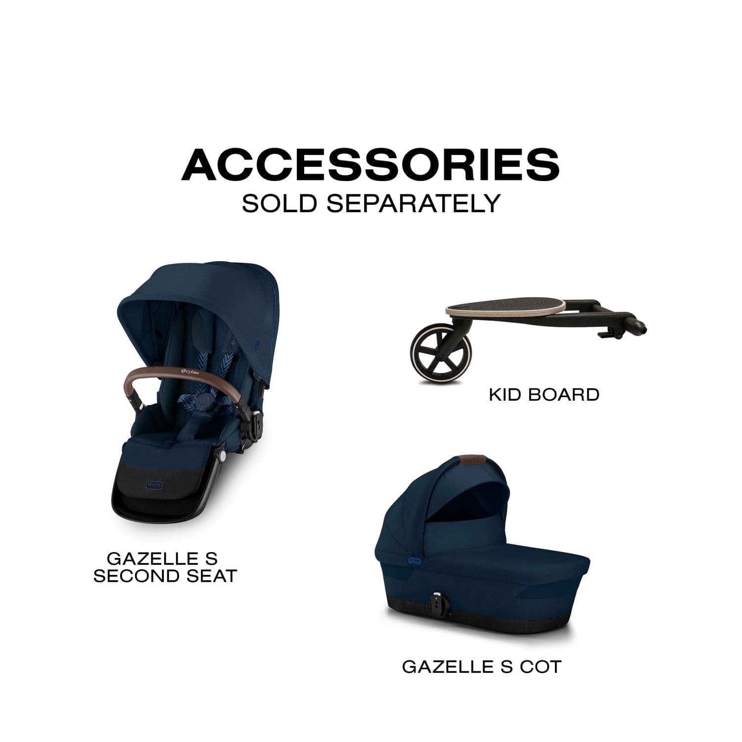 Cybex Gazelle S Single-to-Double Stroller - Silver Frame / Ocean