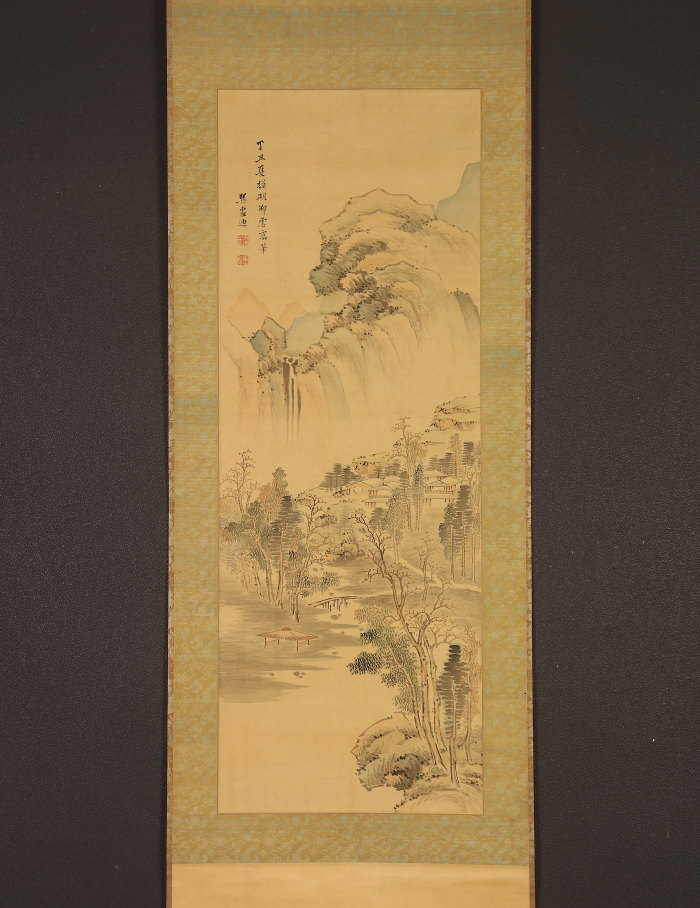 美品 掛け軸 神村紫邦作 金地 親鸞御前影 本丸 共箱 仏画 美術年鑑掲載