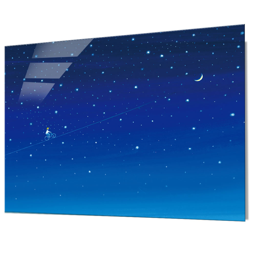 葉祥明 アクリルジクレー 月夜のサイクリスト 8921|アート＆フレーム