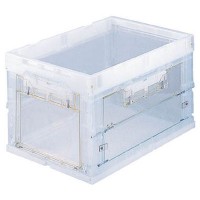 α扉付折りたたみコンテナ(50Lタイプ)外寸530×366×325mm 透明 - 大工