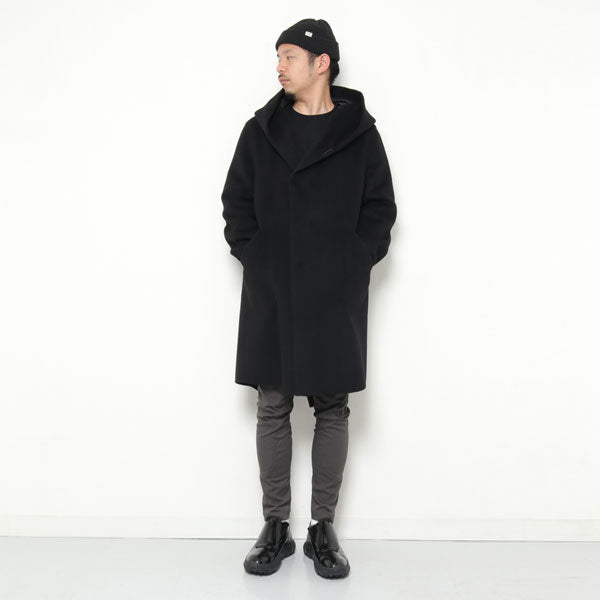 カシミヤ混ダブルフェイスビーバー フーデッドコート - ATTACHMENT
