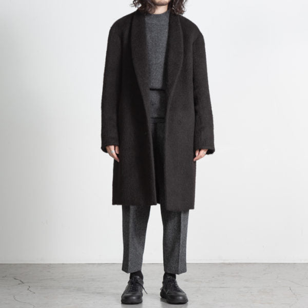 MINIMALIST COAT NATURAL ALPACA W-CLOTH BEAVER - MARKAWARE 「Area」