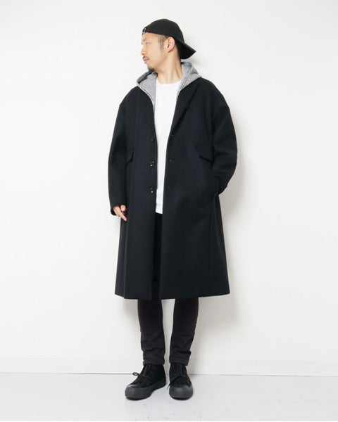 カシミヤ混平二重メルトン チェスターコート - KAZUYUKI KUMAGAI 「Area」