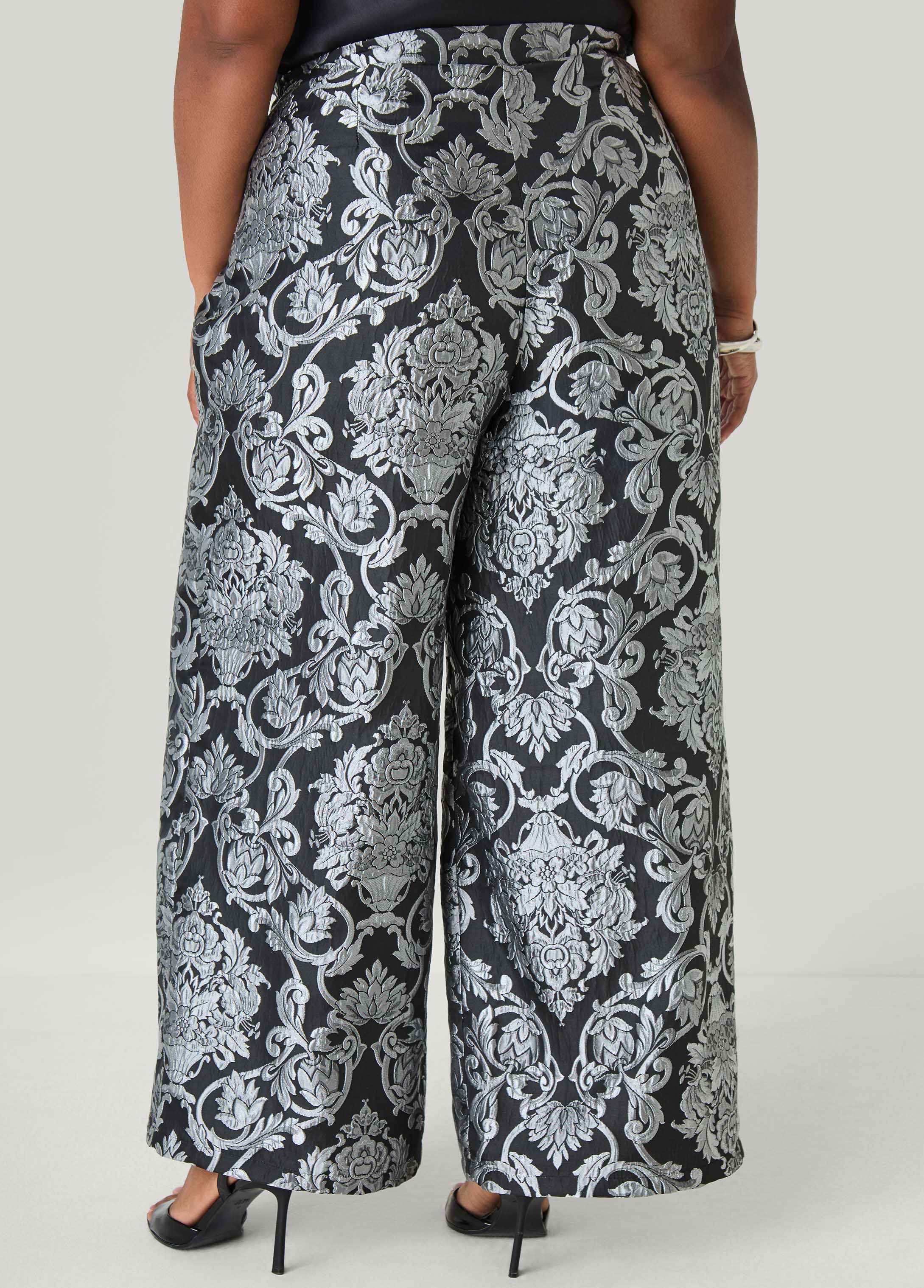 Jacquard Wide Leg Pants – Ashley Stewart