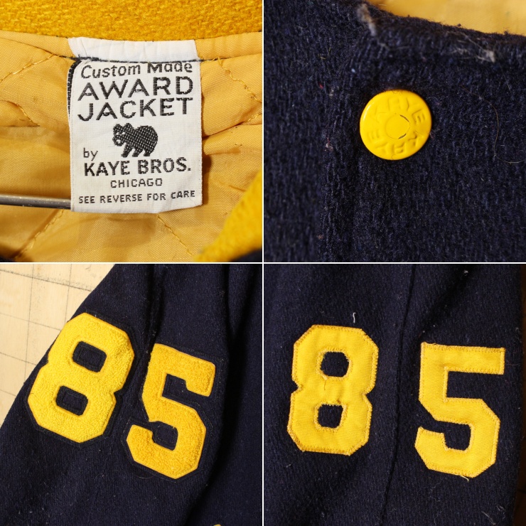 70s USA製 KAYE BROS セーラー ウール スタジャン ネイビー アワード