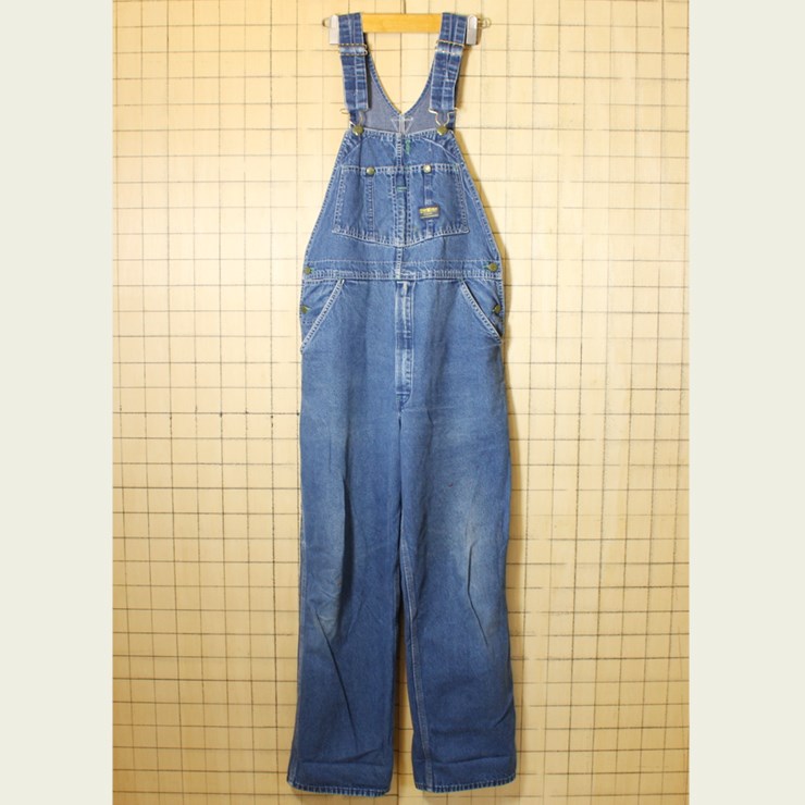 USA製 70s 古着 デニム オーバーオール OSHKOSH オシュコシュ ブルー