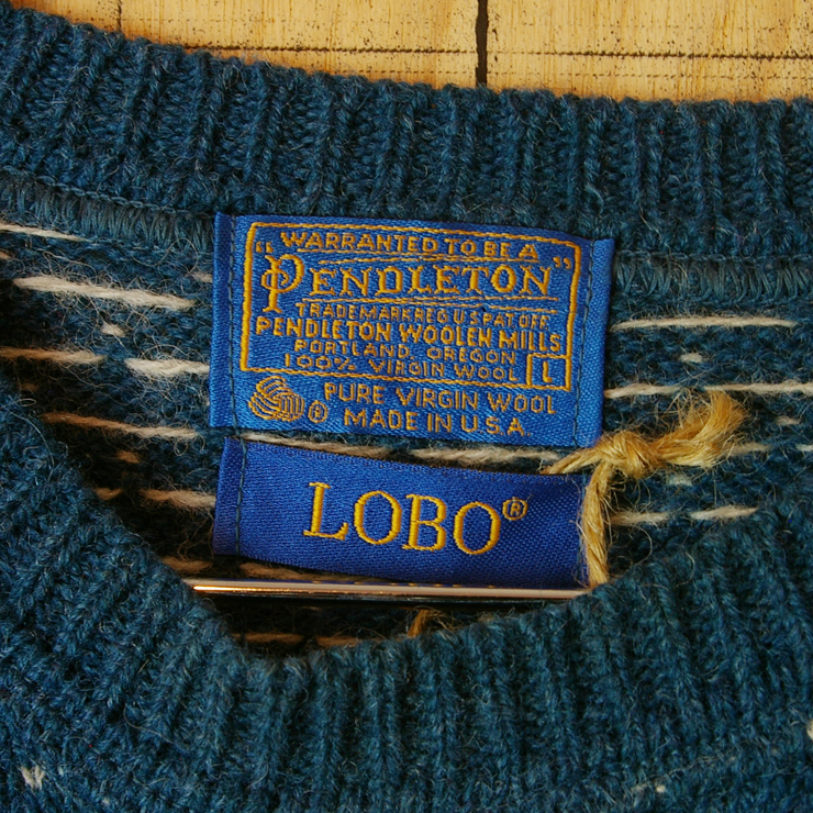 usa製古着ペンドルトンLOBOバージンウール100%総柄(雪景色)ニット