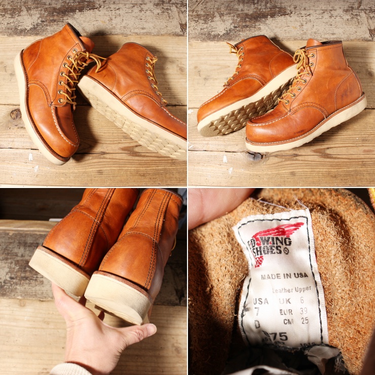 USA製 RED WING レッドウィング 875 レザー ワーク ブーツ 25cm 7