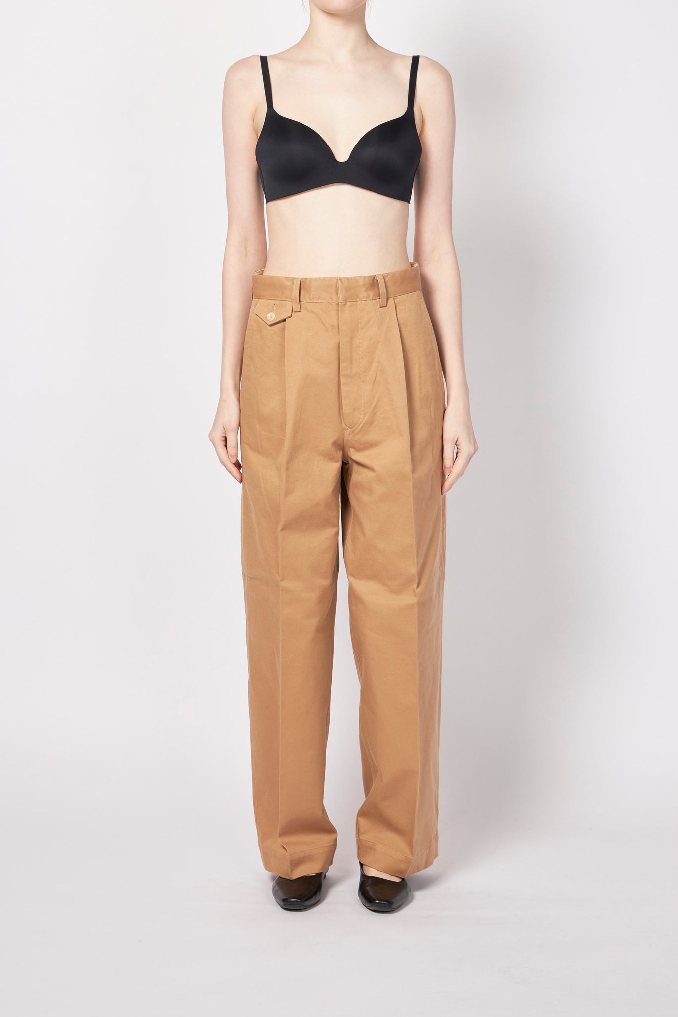 WASHED FINX CHINO ONE-TUCK PANTS – ATELIERMO