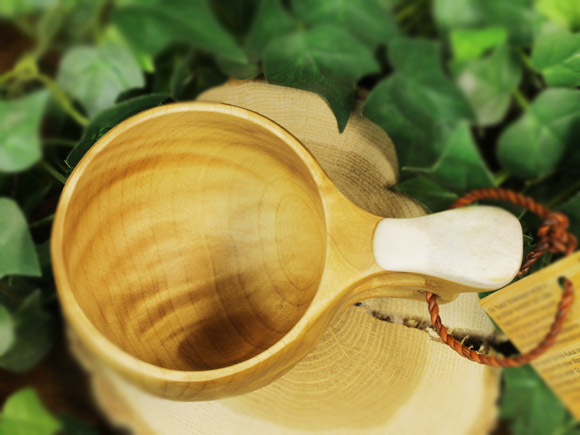 Koivumaa コイヴマー｜ククサ(kuksa) 角飾り-005｜2つ穴ハンドル 190cc