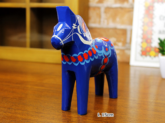 ダーラナホース ブルー/Grannas/グラナス Lサイズ(高さ 15cm)【北欧