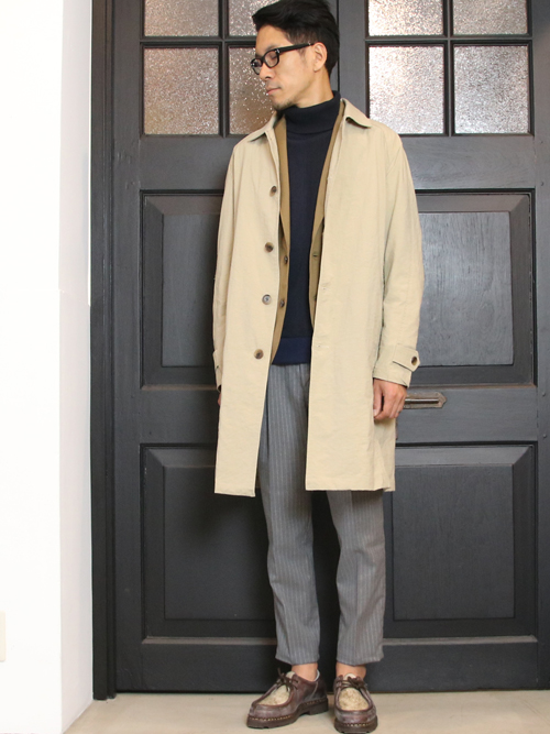 RE PRICE/価格改定】ヴィンテージナイロンオックス ステンカラーコート