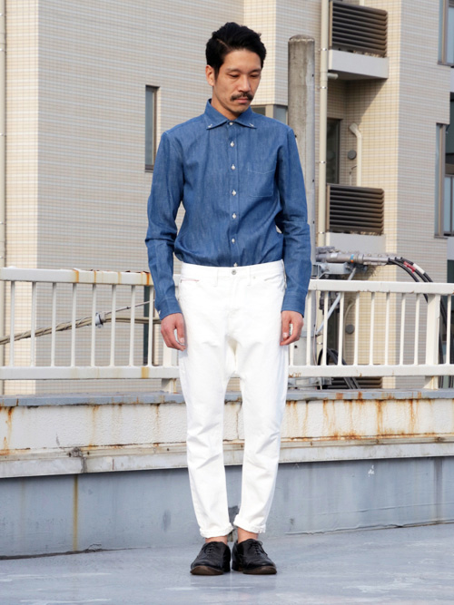 RE PRICE / 価格改定】赤耳（セルヴィッチ）ホワイトデニムロー