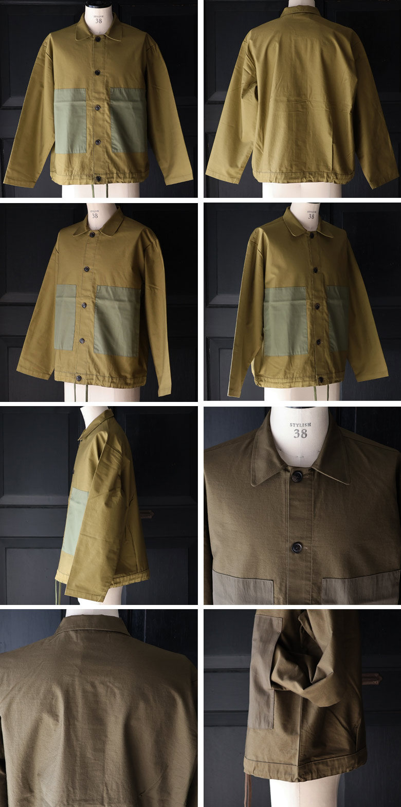 遠州」ムラ糸バックサテン CNポケット M43 ミリタリージャケット【MADE