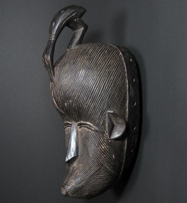 アフリカ コンゴ 木製 幾何学紋様 仮面／アンティーク／マスク