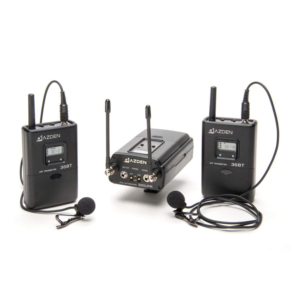 330LT Dual Channel UHF Wireless Lavalier System - Azden