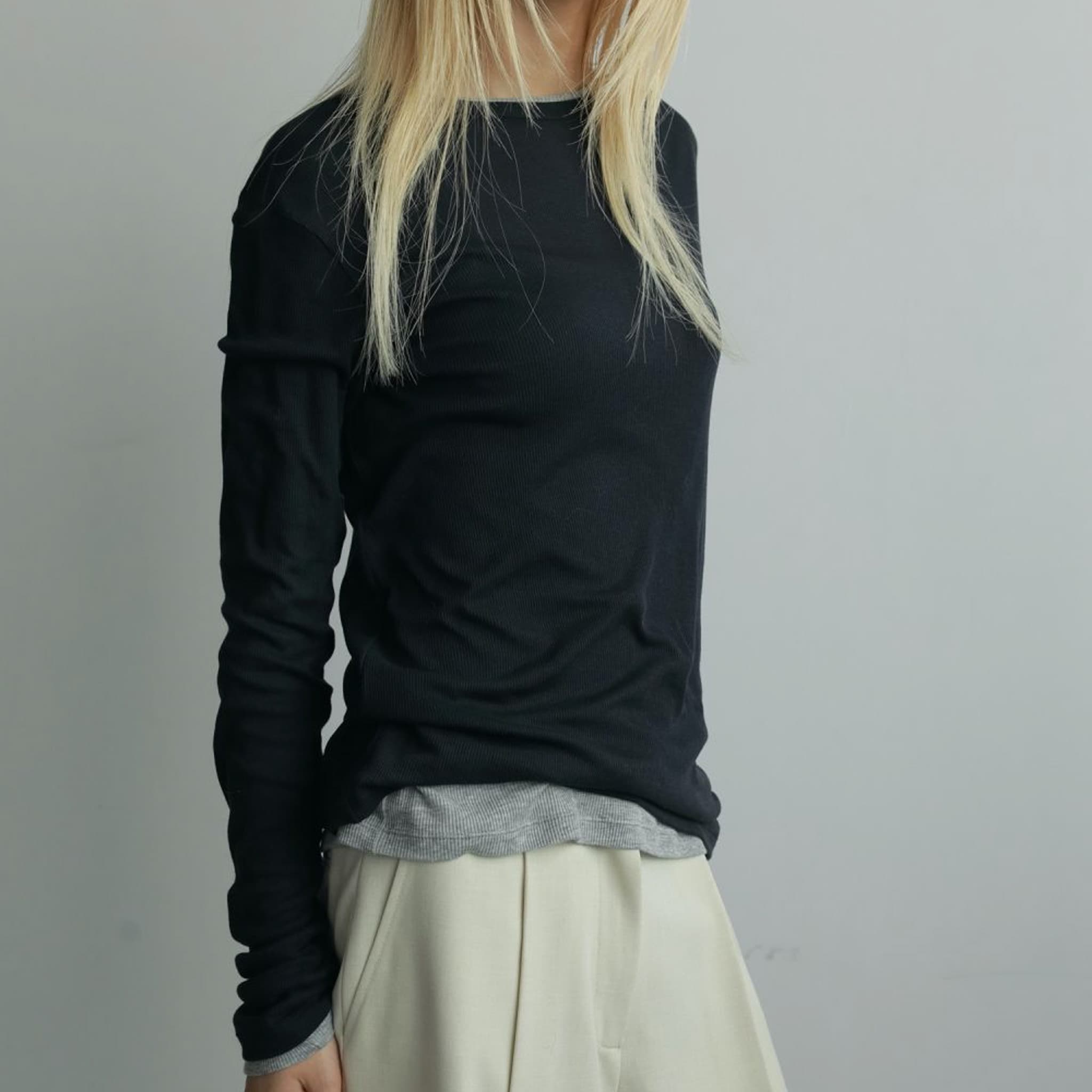 anuke アンヌーク レイヤード シアー ロング Tシャツ｜BORN FREE