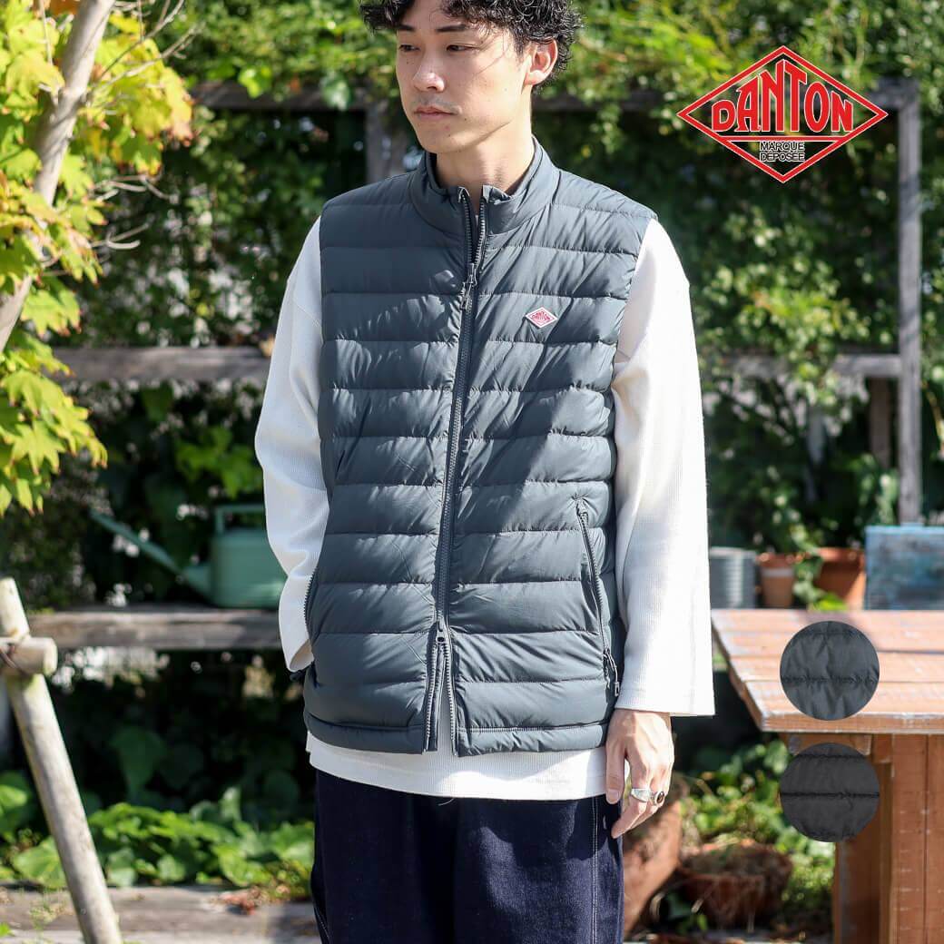 DANTON ダントン NYLON TAFFETA MIDDLE DOWN STAND COLLAR VEST｜BORN
