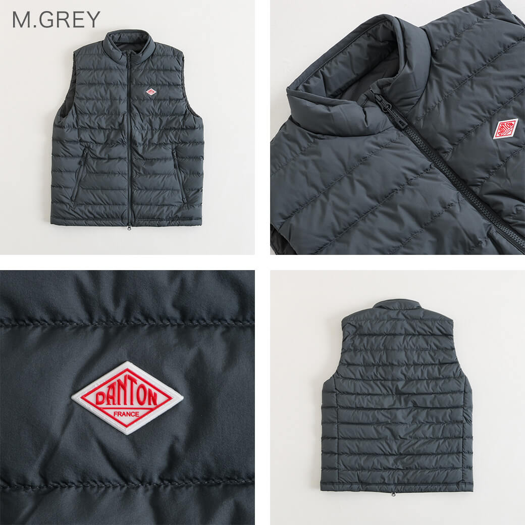 DANTON ダントン NYLON TAFFETA MIDDLE DOWN STAND COLLAR VEST｜BORN