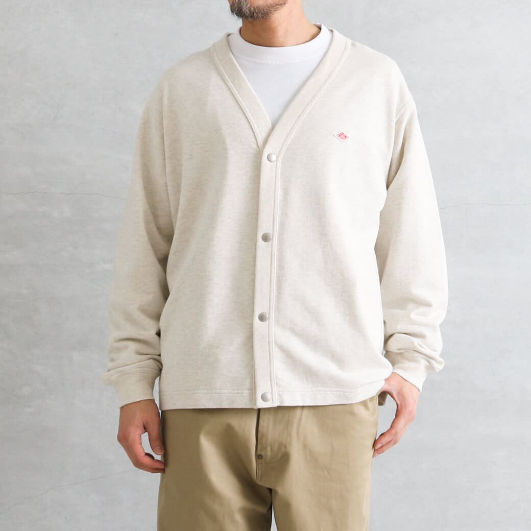 DANTON ダントン コットンテリー ブイネックカーディガン｜BORN FREE