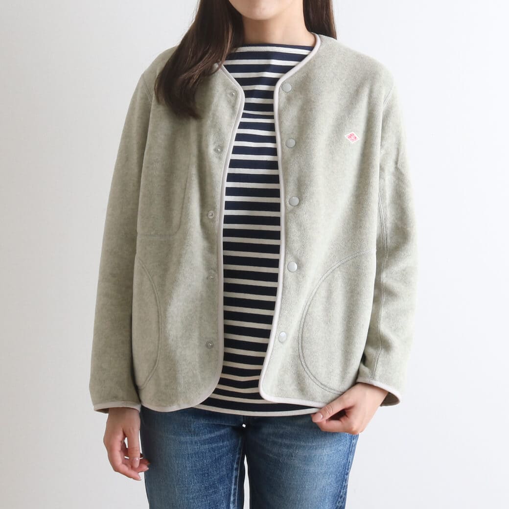 DANTON ダントン ノーカラーフリースカーディガン｜BORN FREE ONLINE SHOP