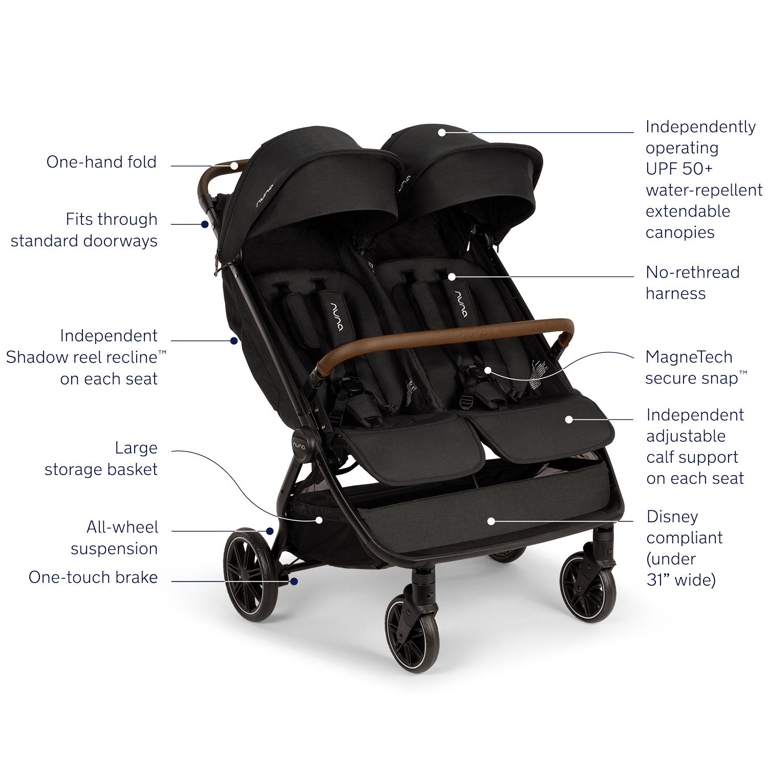Nuna TRVL Dubl Stroller | The Baby Cubby