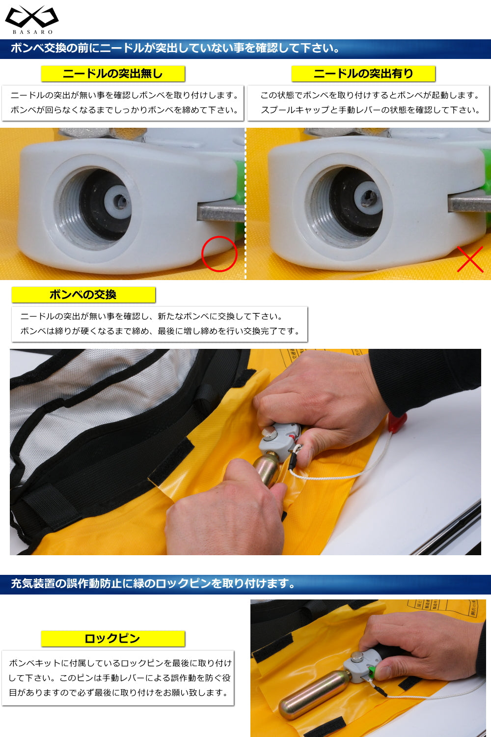 BASARO 国土交通省型式承認品 桜マーク タイプA ライフジャケット 交換