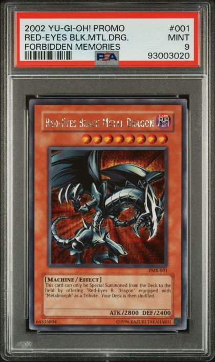 PSA 9 - Yu-Gi-Oh Card - FMR-001 - RED-EYES BLACK METAL DRAGON