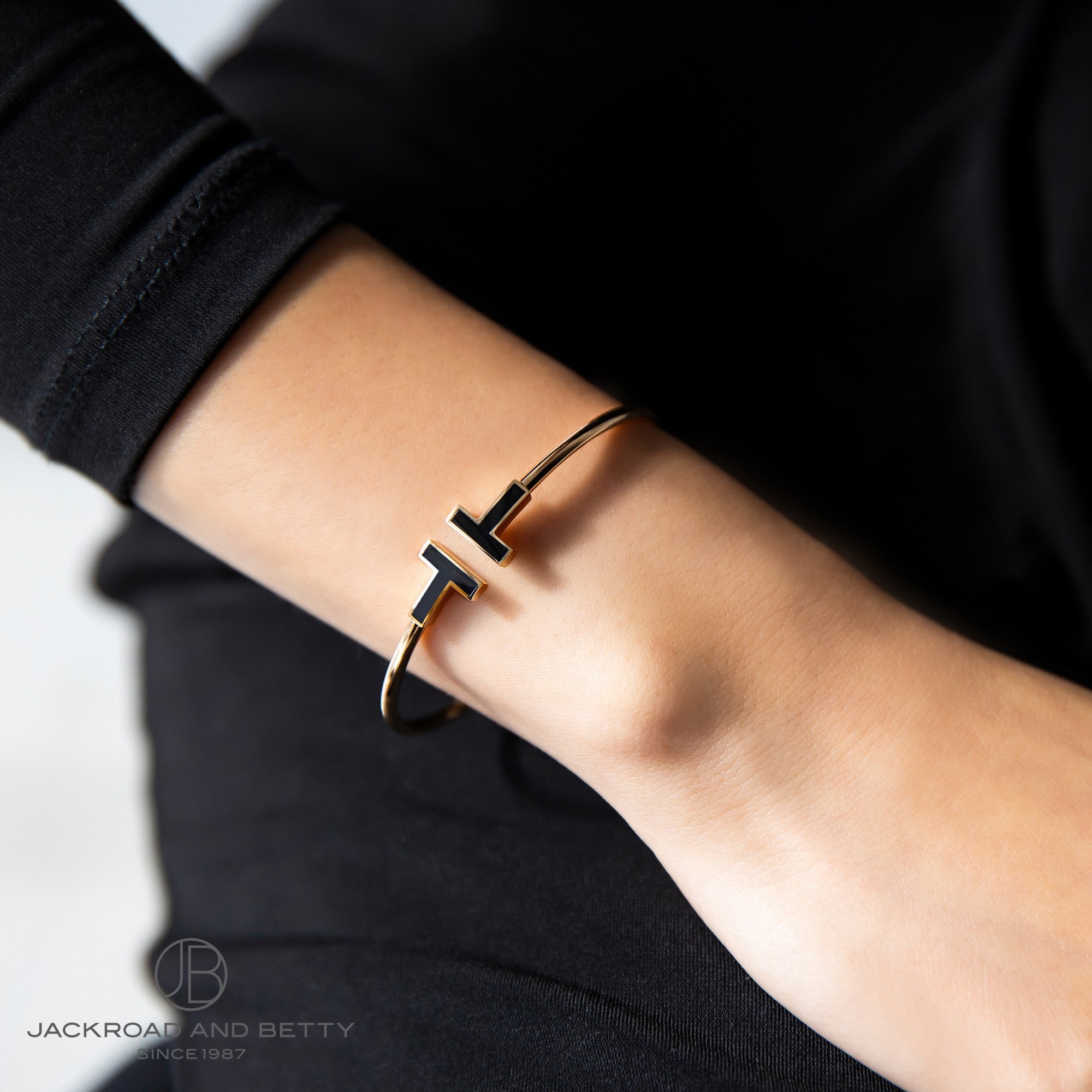 T ブラックオニキス ワイヤー ブレスレット M RG[64028685] T Black