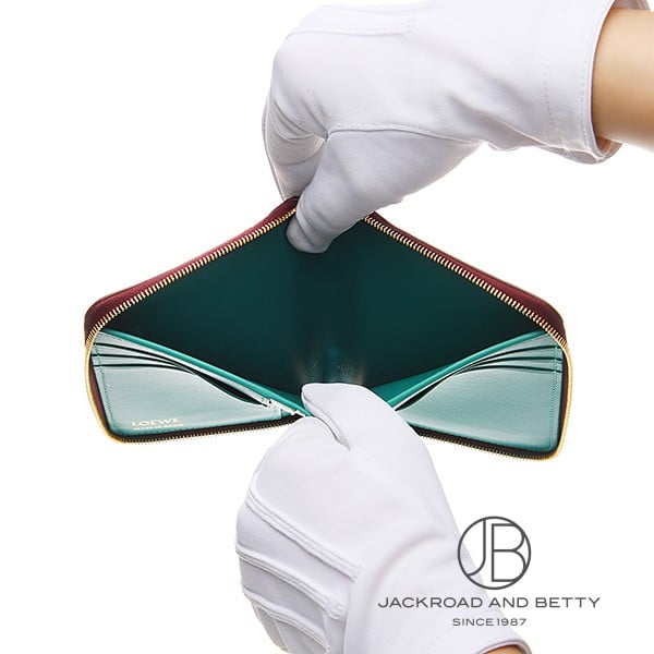 ノット コンパクト ジップ アラウンド ウォレット バーガンディー