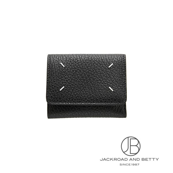 4ステッチ 三つ折り ウォレット ブラック 黒[SA3UI0010P4455T8013
