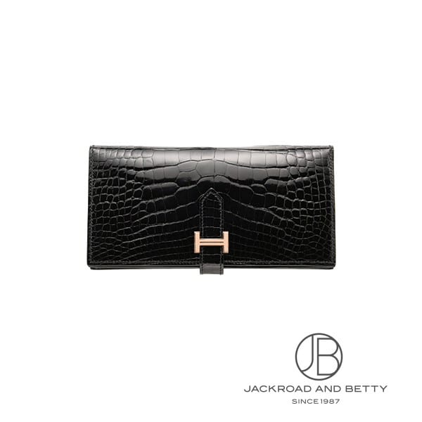 ベアンスフレ アリゲーター 長財布 ノワール ブラック 黒[] Bearnsfle