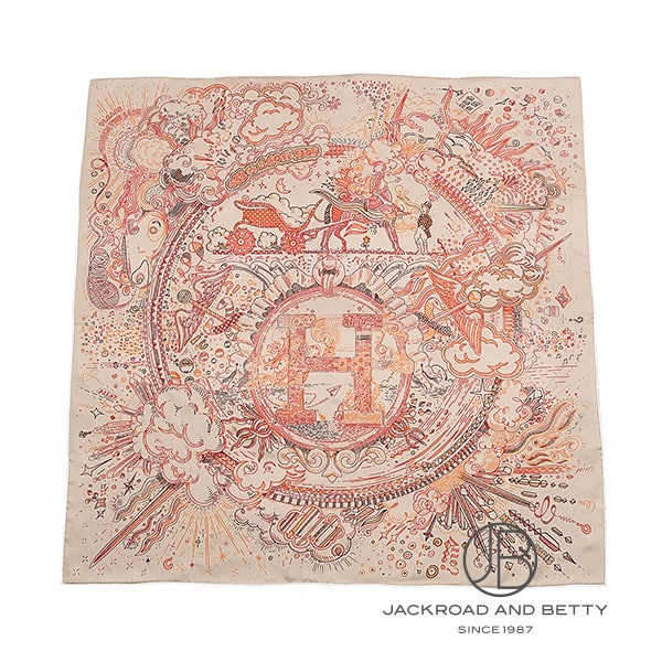 カレ90 プリーズ・ホールド・ザ・ライン マロングラッセ ベージュ