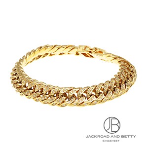 K18 6面 ダブル 95g 21cm ダイヤ ブレスレット 造幣局刻印有り 1.632ct