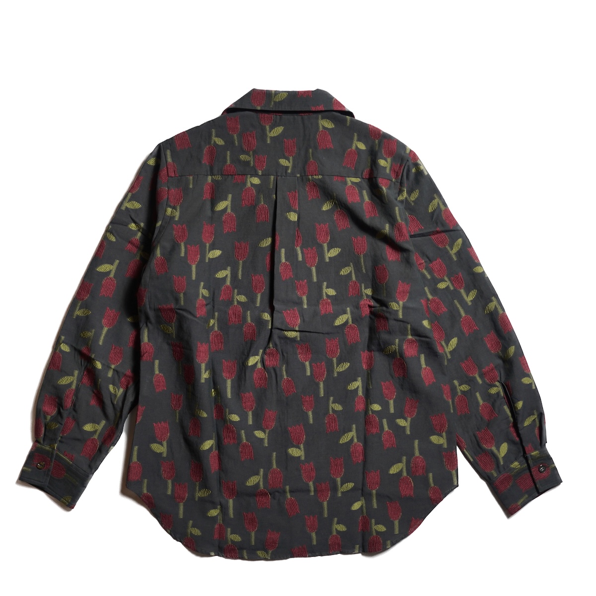 Needles / Italian Collar Shirt - /W Tulip Jacquard (Charcoal)
