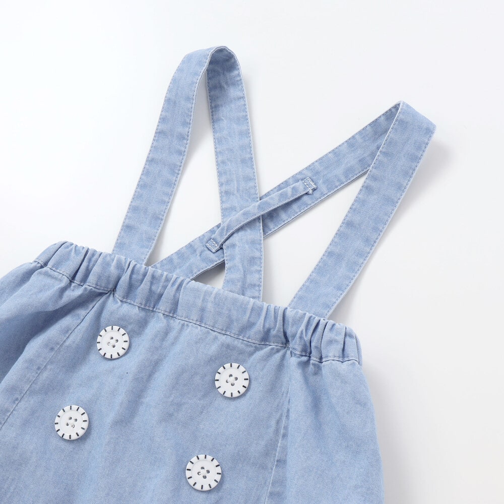 マリンシリーズ】ヒレモチーフサスペンダー付きブルマベビー(70~80cm